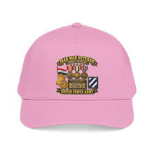 Load image into Gallery viewer, Mid Profile Baseball Cap - Army - Iraq War Veteran - Ribbon Bar - Map - SSI - 3rd Infantry Division - 3D - Enhanced
