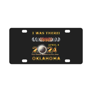 Total Eclipse - 2024 - I was There w Yellow Outline - OKLAHOMA Classic License Plate