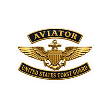 Load image into Gallery viewer, Kiss-Cut Stickers - USCG - Aviator Badge w txt - 3D - Enhanced

