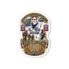 Load image into Gallery viewer, Die-Cut Magnet - Army - Combat Vet w 505th PIR - 82nd Airborne  w Campaigns - Soldiers - SSI - 3D - Enhanced
