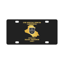 Load image into Gallery viewer, Army - 5th SFG - OIF w Map Classic License Plate
