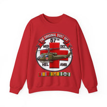 Load image into Gallery viewer, Crewneck Sweatshirt - Army - 57th Medical Co - Original Dustoff - Vietnam w VN SVC - 3D - Enhanced
