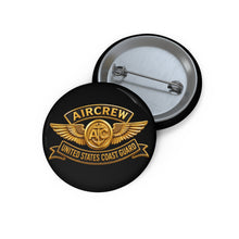 Load image into Gallery viewer, Custom Pin Buttons - USCG - Aircrew Badge w txt - 3D - Enhanced
