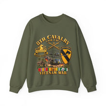 Load image into Gallery viewer, Crewneck Sweatshirt - Army - 8th Cavalry (Air Cav) - 1st Cav Division w VN SVC - 3D - Enhanced
