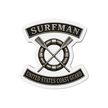 Load image into Gallery viewer, Die-Cut Magnet - USCG - Surfman Badge w txt - 3D - Enhanced
