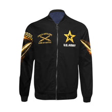 Load image into Gallery viewer, U.S. Army Field Artillery 155mm Howitzer – “King of Battle” Men's All-Over Print Bomber Jacket
