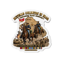 Load image into Gallery viewer, Die-Cut Magnet - Army - Buffalo Soldiers in Iraq - OIF - Cavalrymen at War  w IRAQ SVC - 3D - Enhanced
