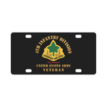 Load image into Gallery viewer, Army - DUI - 4th Infantry Division - Ivy Division - US Army Veteran X 300 Classic License Plate
