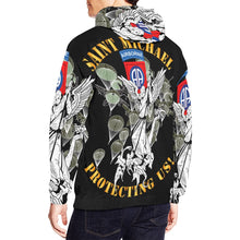 Load image into Gallery viewer, Men&#39;s All Over Print Hoodie (USA Size) (Model H13) - 82nd Airborne Div - Saint Michael - Protecting Us - Mass
