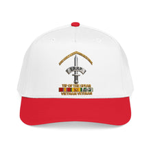 Load image into Gallery viewer, Mid Profile Baseball Cap - Army - Badge - LRRP - Tip of the Spear - Vietnam Vet w SVC - 3D - Enhanced
