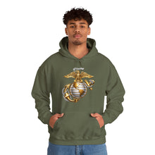 Load image into Gallery viewer, Marine Corps Emblem Hoodie – USMC Eagle Globe Anchor Sweatshirt
