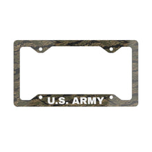 Load image into Gallery viewer, Metal License Plate Frame - US Army Tiger Stripe Camouflage

