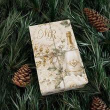 Load image into Gallery viewer, Gift Wrap Paper — Elegant wedding pattern with gold accents
