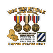 Load image into Gallery viewer, Kiss-Cut Stickers - Army - Iraq War Veteran - 3rd Infantry Division - 3D - Enhanced
