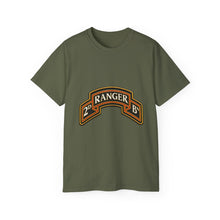 Load image into Gallery viewer, Unisex Ultra Cotton Tee - Army - 2nd Ranger Battalion - Ranger Scroll - 3D - Enhanced
