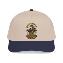 Load image into Gallery viewer, Mid Profile Baseball Cap - Army - Cold War Vet -  3rd Armored Division  - Gelnhausen, Germany - M60A3 Tank  - Spearhead w Fire - 3D - Enhanced
