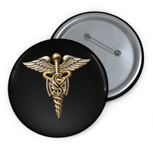 Load image into Gallery viewer, Custom Pin Buttons - Army Medical Service Corps (MS) Branch Insignia - 3D - Enhanced
