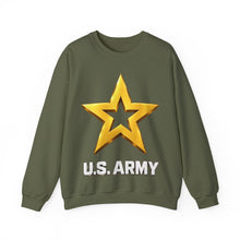 Load image into Gallery viewer, Crewneck Sweatshirt - Army Star W Us Army w White Star - 3D - Enhanced

