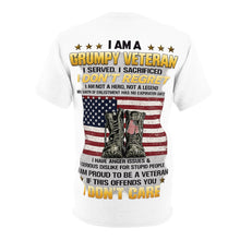 Load image into Gallery viewer, Grumpy veteran with worn boots T-Shirt
