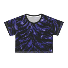 Load image into Gallery viewer, All-Over Print Beach &amp; Festival Crop Tee - Futuristic zebra with neon glow
