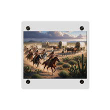 Load image into Gallery viewer, Acrylic Wall Art Panel - Apache Indians attacking a wagon train
