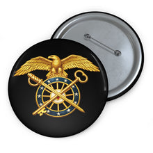 Load image into Gallery viewer, Custom Pin Buttons - Quartermaster Corps Branch Insignia - 3D - Enhanced
