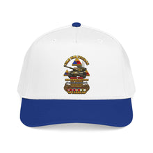 Load image into Gallery viewer, Mid Profile Baseball Cap - Army - Cold War Vet -  3rd Armored Division  - Gelnhausen, Germany - M60A3 Tank  - Spearhead w Fire - 3D - Enhanced
