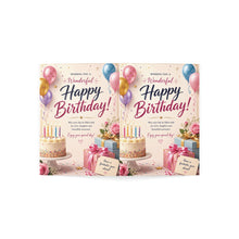 Load image into Gallery viewer, Birthday Greeting Cards – "Wishing You a Wonderful Happy Birthday" Pack (1/10/30/50)
