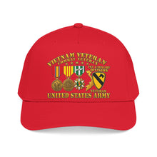 Load image into Gallery viewer, Mid Profile Baseball Cap - Army - Vietnam  Vet - w Medals - VN - 1st Cav Division - 3D - Enhanced
