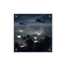 Load image into Gallery viewer, Acrylic Wall Art Panel - Night Air Assault by Army Rangers
