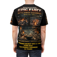 Load image into Gallery viewer, Operation EPIC FURY Tribute Tee — US Strike Against Iran Strategic Strike Campaign - US MARINES -Beirut 1983 &amp; 1984
