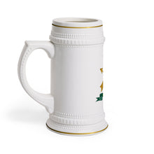 Load image into Gallery viewer, Classic Ceramic Beer Stein Mug, White Porcelain Stein with Gold Trim | German-Style Tankard - Army - Special Forces - SSI w Tab - Br - Ribbon

