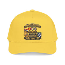 Load image into Gallery viewer, Mid Profile Baseball Cap - Army - Iraq War Veteran - Ribbon Bar - Map - SSI - 3rd Infantry Division - 3D - Enhanced
