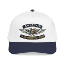 Load image into Gallery viewer, Mid Profile Baseball Cap - USCG - Aviator Badge - Auxiliary w txt - 3D - Enhanced
