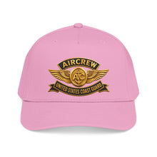 Load image into Gallery viewer, Mid Profile Baseball Cap - USCG - Aircrew Badge w txt - 3D - Enhanced
