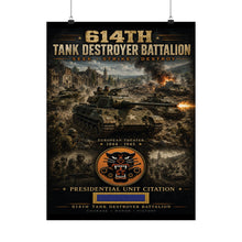 Load image into Gallery viewer, 614th Tank Destroyer Battalion WWII Matte Poster — "Hunting the Hunters"
