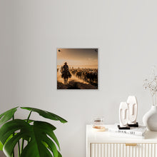 Load image into Gallery viewer, Acrylic Wall Art Panel - Dirty, dusty cattle drive in the Old West
