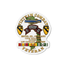 Load image into Gallery viewer, Die-Cut Magnet - Army - Vietnam Combat Vet - H Co 75th Infantry (Ranger) - 1st Cavalry Div SSI  - 3D - Enhanced
