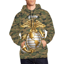 Load image into Gallery viewer, AOP Hoodie - USMC Camouflage Pattern w Eagle Globe Anchor  Men's All Over Print Hoodie (USA Size) (Model H13)
