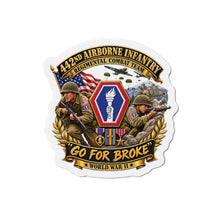 Load image into Gallery viewer, Die-Cut Magnet - Army - 442nd Airborne Infantry Regimental Combat Team - 3D - Enhanced with EUR WWII SVC
