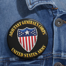 Load image into Gallery viewer, Custom Pin Buttons - Army - Adjutant General's Corps - 3D - Enhanced
