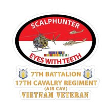 Load image into Gallery viewer, Kiss-Cut Stickers - 7th Battalion 17th Cavalry Regiment (Air Cav) Eyes with Teeth Oval

