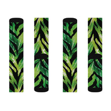 Load image into Gallery viewer, Sublimation Socks - Glossy tropical zebra print design
