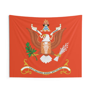 Indoor Wall Tapestries - 52nd Signal Battalion - WE TRANSMIT, Battalion Colors Tapestry