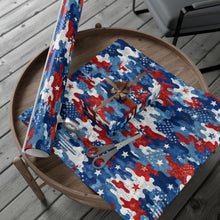 Load image into Gallery viewer, Gift Wrap Paper — Distressed American Flag Camo Pattern
