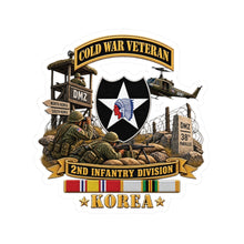 Load image into Gallery viewer, Kiss-Cut Stickers - Army - 2nd Infantry Division w Br - Ribbon COLD WAR Vet Tab - Korea - 3D - Enhanced
