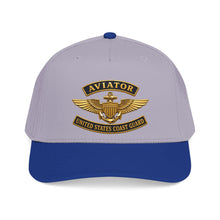 Load image into Gallery viewer, Mid Profile Baseball Cap - USCG - Aviator Badge w txt - 3D - Enhanced
