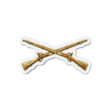 Load image into Gallery viewer, Die-Cut Magnet - Army - Infantry Branch Insignia - no text - Gold - 3D - Enhanced
