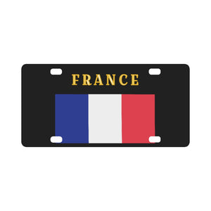 France - Flag w Txt Classic License Plate