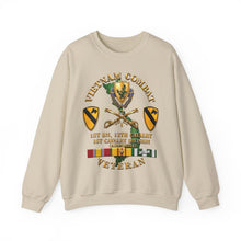 Load image into Gallery viewer, Crewneck Sweatshirt - Army - Vietnam Combat Cavalry Veteran w 1st Bn 12th Cav DUI - 1st Cav Div - 3D X 300
